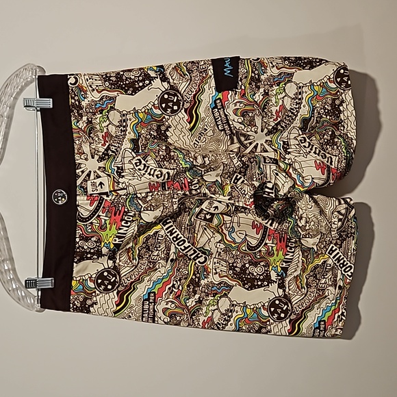 Maui & Sons men's California swim board beach shorts side pocket drawstring 32 - Picture 8 of 8